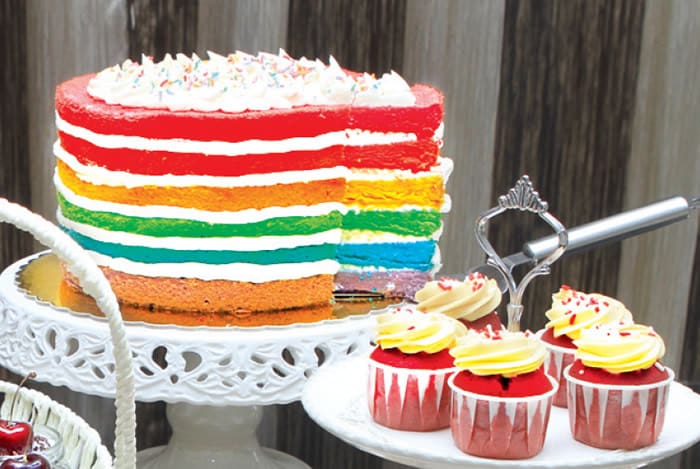 Makanan : Idea resepi rainbow cake untuk raikan bapa anda 