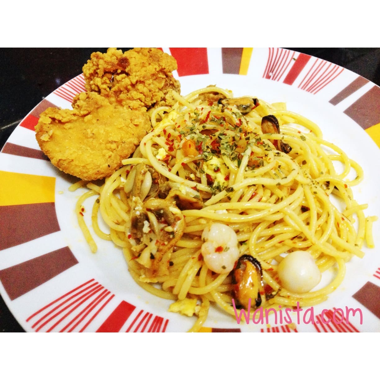 [ Resepi ] Menu buka puasa : Seafood spaghetti ala Melayu 